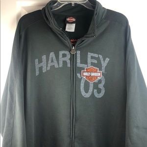Harley Davidson Black Full Zip Sweater Size 2XL